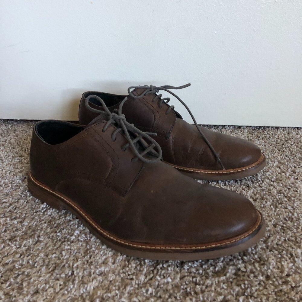 Ben Sherman Men's Brown Leather Round Toe Oxford Shoes Size 8.5